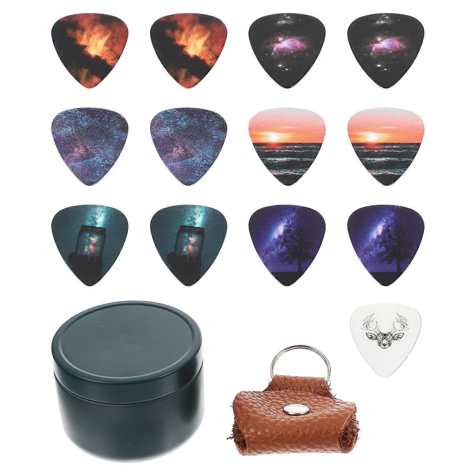 Guitar Accessory Celluloid Picks for Playing 2Sets with Assorted Colors