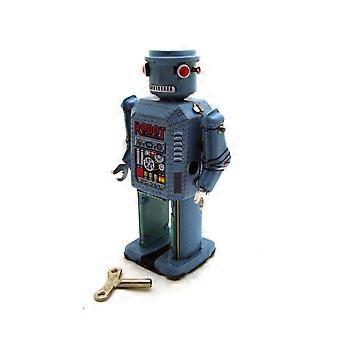 Tin WindUp Robot with Big Eyed Design, Retro Collectible Toy Figurine for Home Decor MS416