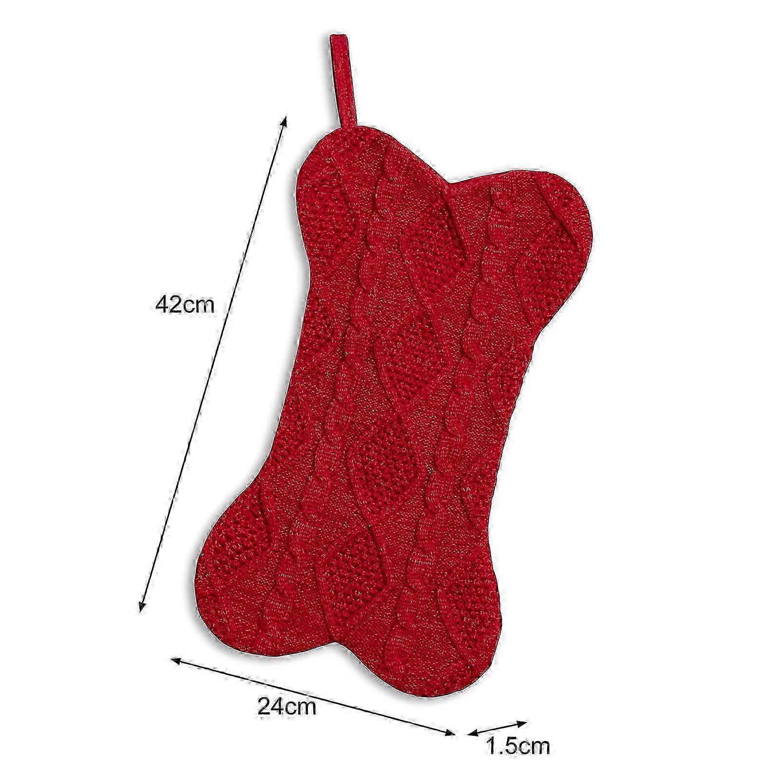 Festive Knitted Bone Stocking Decor
