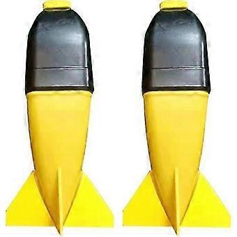Carp Fishing Bait Feeder Rocket Spomb Float Lure Holder Accessories 2PCS Yellow