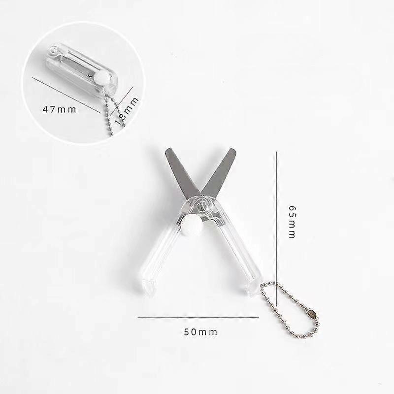 Transparent Mini Scissors, Retractable Folding Portable Scissors, Student Hand-made Paper Scissors