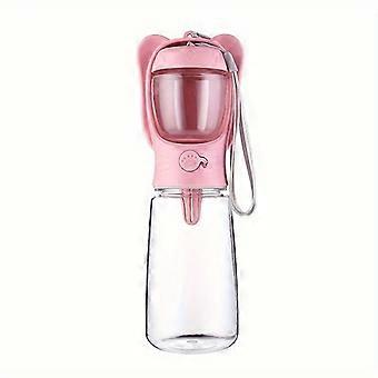 2-in-1 Portable Dog Water Bottle with Removable Food Container, Leak-Proof Outdoor Pet Hydration for Walking Hiking
