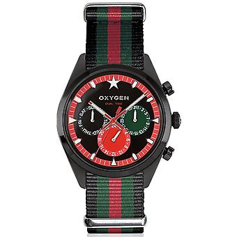 Oxygen Roma 40 Quartz analog mand ur med ex-SDT-ROM-40-NN-BLGNRE nylon armbånd