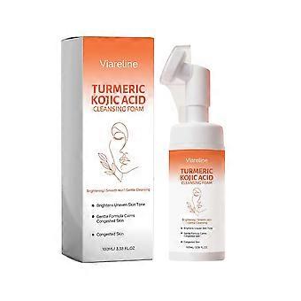 Turmeric Cleansing Foam with Turmeric Root Extract and Kojic Acid, Gentle Deep Pore Cleansing, Brightening Even Skin Tone, Moisturizing Facial Wash