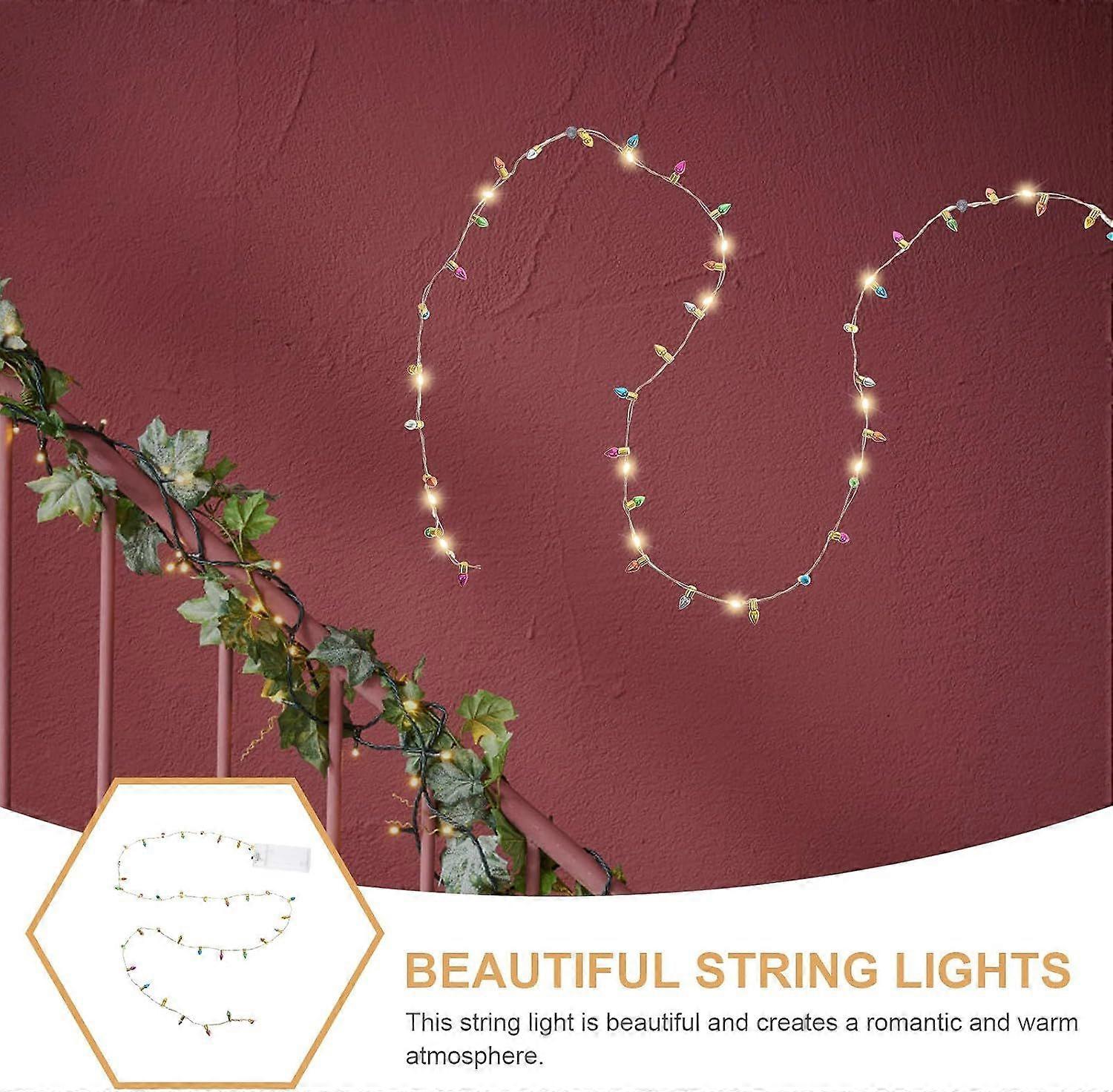 Mini Christmas Tree String Lights, 4Pcs 38inch Multicolor LED
