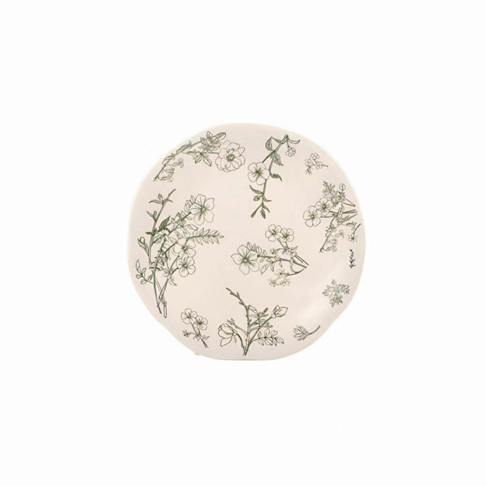 Ceramic Dinnerware Set, Floral Pattern, Easy Clean Glaze, Microwave Tableware,
