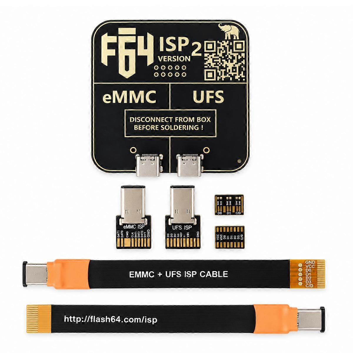 Flash 64 UFS / EMMC ISP V2 Adapter with Flex Cable Set