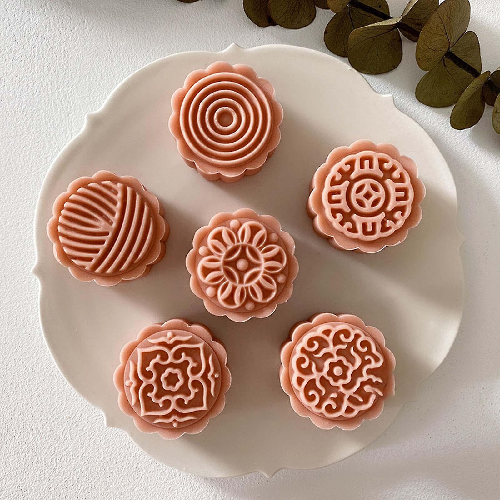 Baking Aliexpress Mooncake Mold 4Pcs/Set 75g Round Shape Mooncake