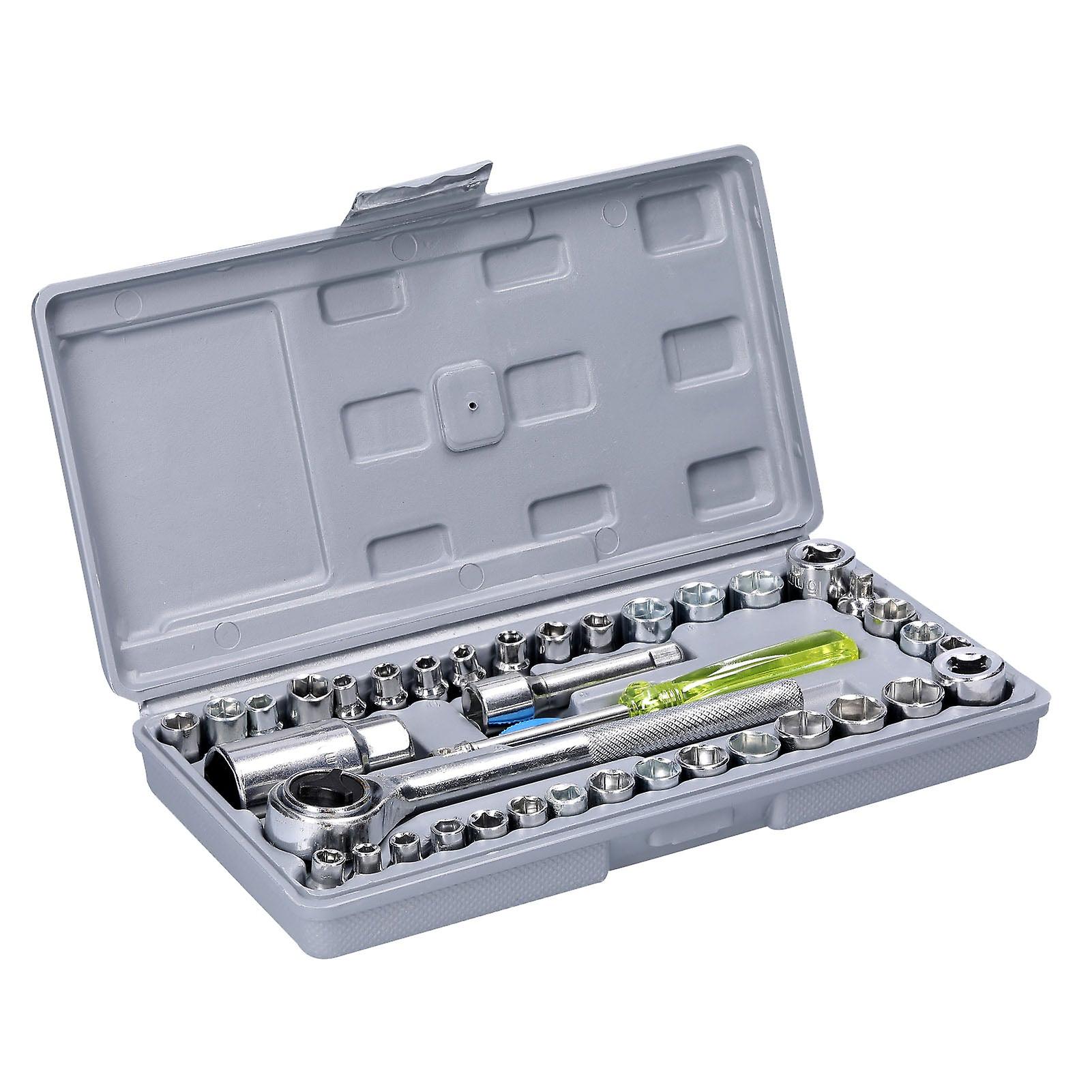 40 Pcs Socket Set Practical Motorcycle Bicycle Auto Repairs Tool Set Hardware Tools Sleeve Ratchet Wrench Combination Tool Set