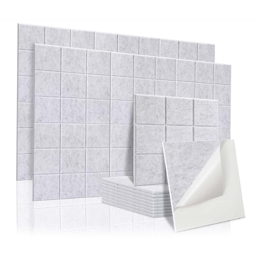 12pcs Self-adhesive Acoustic Panels Decor Tiles,sound,silver Gray