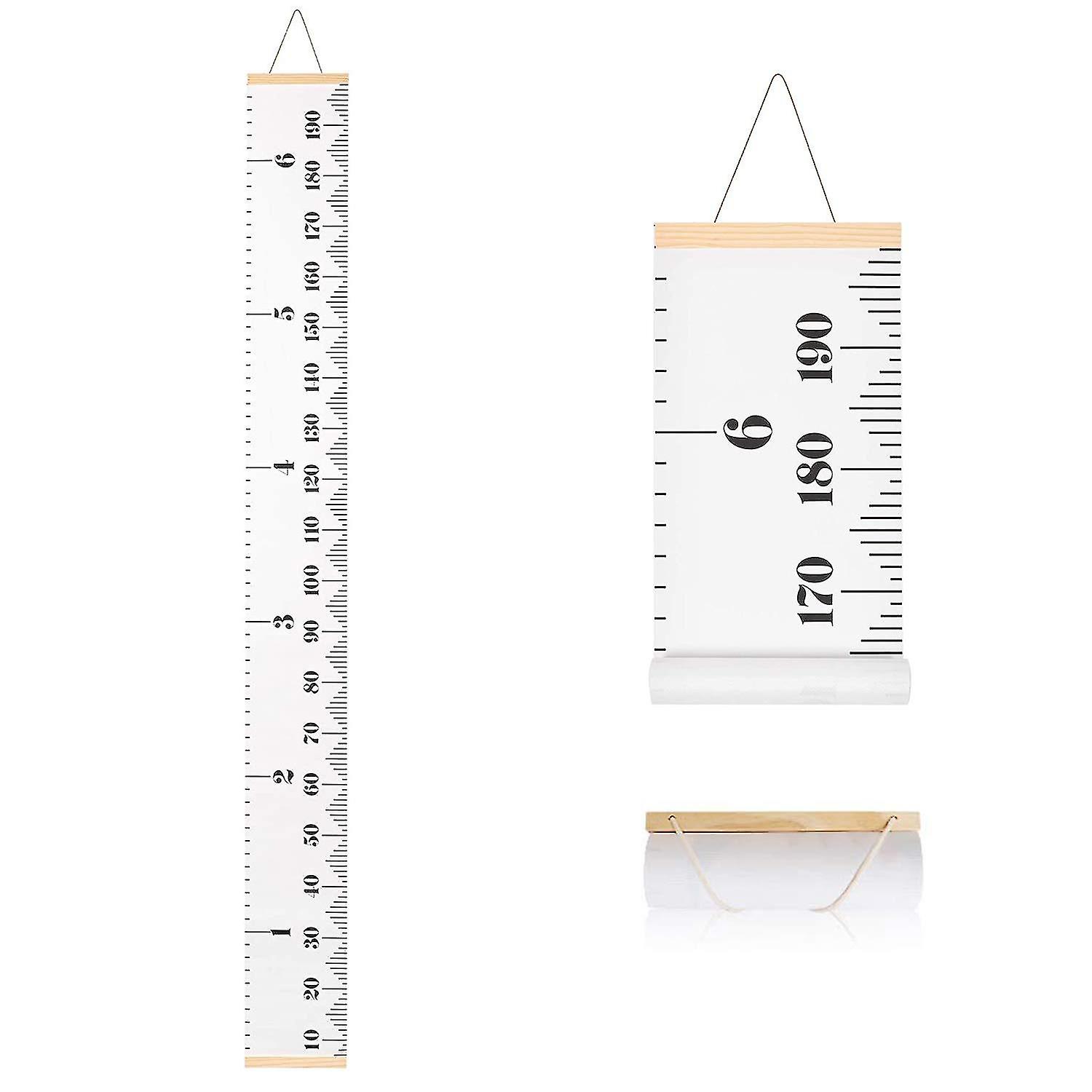 Canvas Height Chart Ruler Removable Wood Hanging Wall Ruler Measurement Chart For Home Decoration