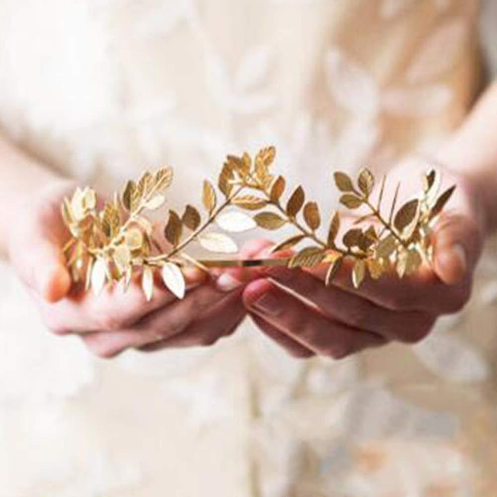 Goldene Blatt-Krone Aus Metall – Elegantes Stirnband Für Hochzeit, Abschlussball & Festliche Anlässe