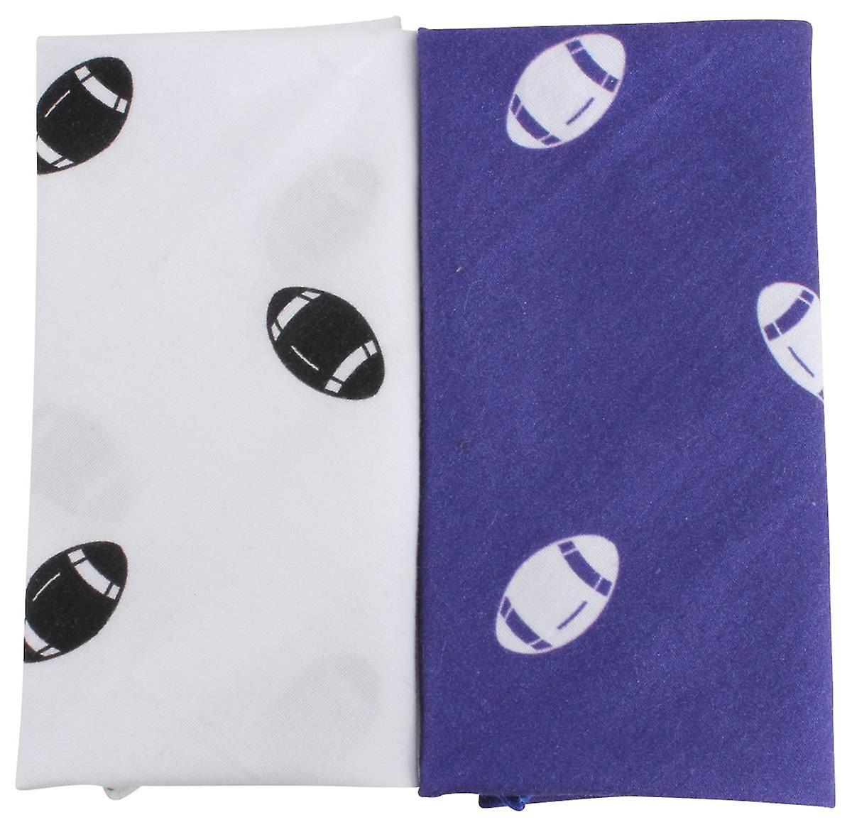 David Van Hagen Rugby Ball Handkerchief Set - Blue/White