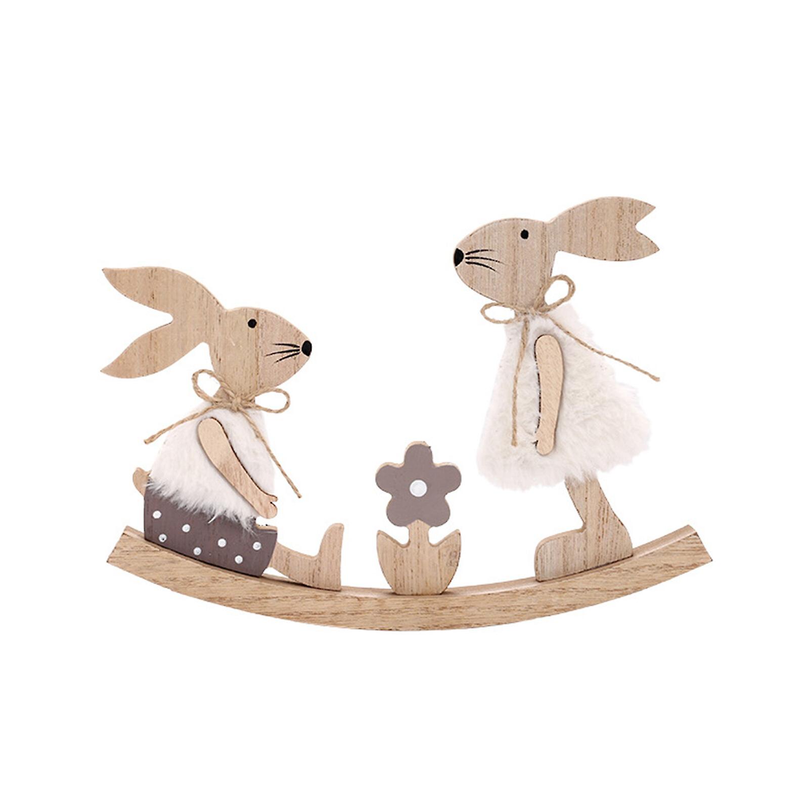 Wooden Easter Bunny Ornaments Crafts Gift Cute Rustic Tags Decoration