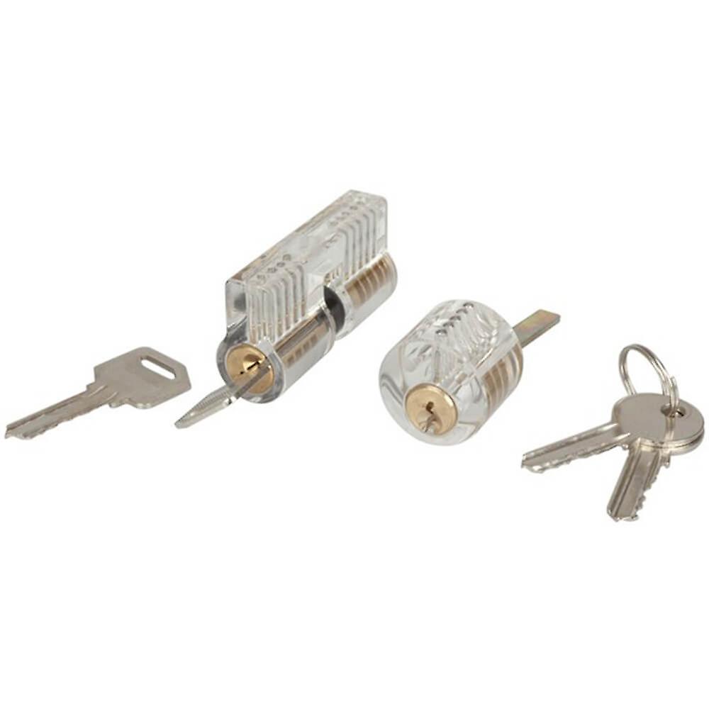 Cylinder Practice Locks 2 Pieces Transparent Locks Durable Premium High Quality