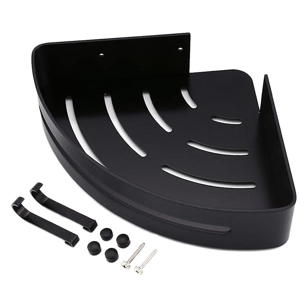 Triangular Bath Storage Holder Shelf Bathroom Corner Rack Aluminum 1-Tier