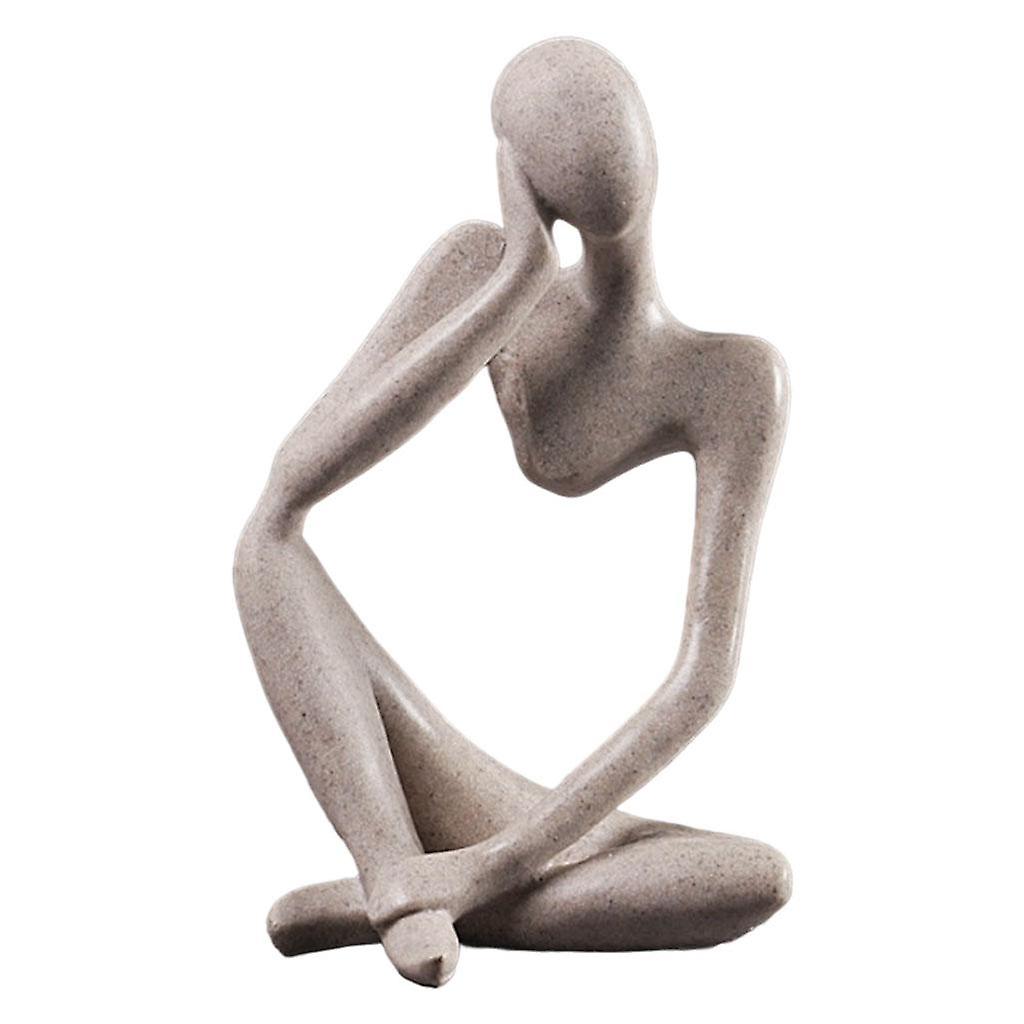 Thinker Sculpture Figurine Home Statue Modern Bookcase Decor Thinking right