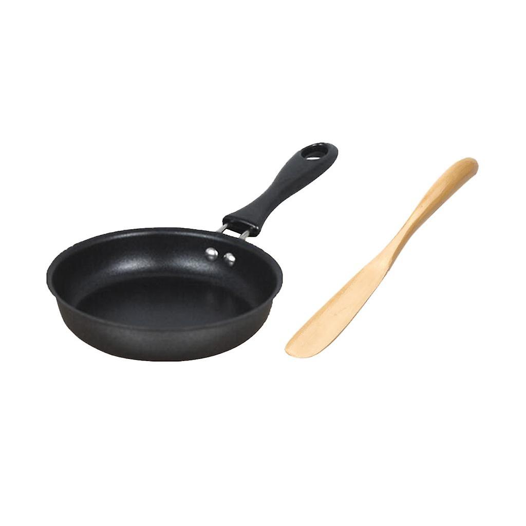 12cm Mini Non-stick Round Frying Pan Egg Pan with Spatula Kitchen Cookware