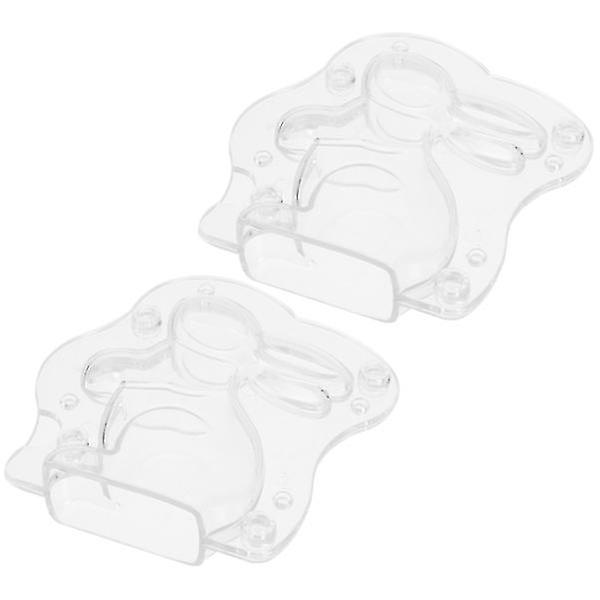 2pcs Easter Bunny Chocolate Mold Diy Candy Cookie Molds Plastic Mold For Kitchen
