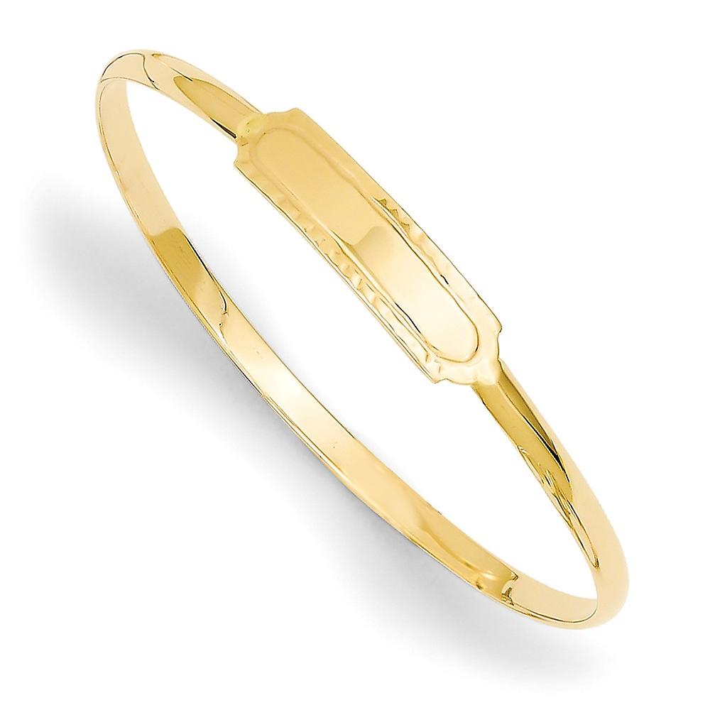 14k Yellow Gold Solid Slip on Polished 2.5mm-Slip on 5.5 Inch Bangle Bracelet Cuff-Bracelet