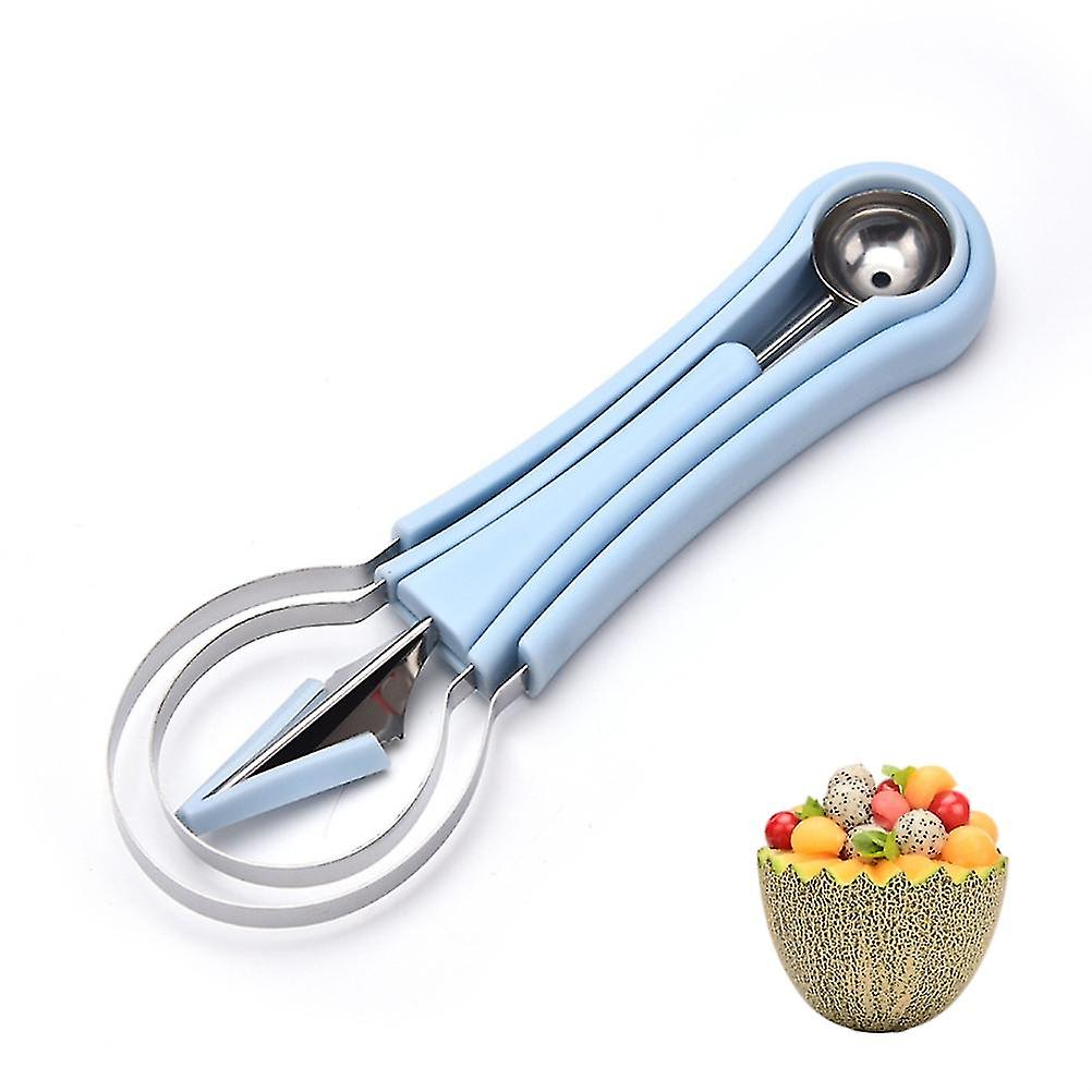 Melon Baller Scoop Set Stainless Steel Fruit Scooper with Seed Remover and Watermelon Cutter for Pulp Separation and Slicing