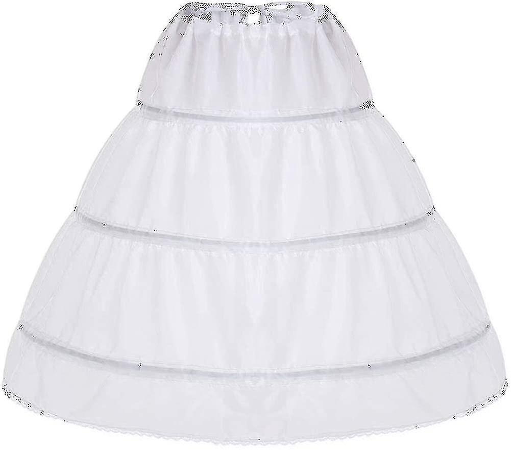 Enfants Filles Blanc 3 Cerceaux Jupon Crinoline Mariage Demoiselle d’honneur Robe de fleurs45cm