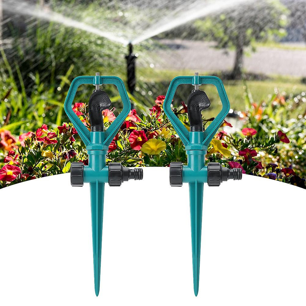 2 Set 360° Rotating Lawn Sprinklers Plastic Garden Irrigation