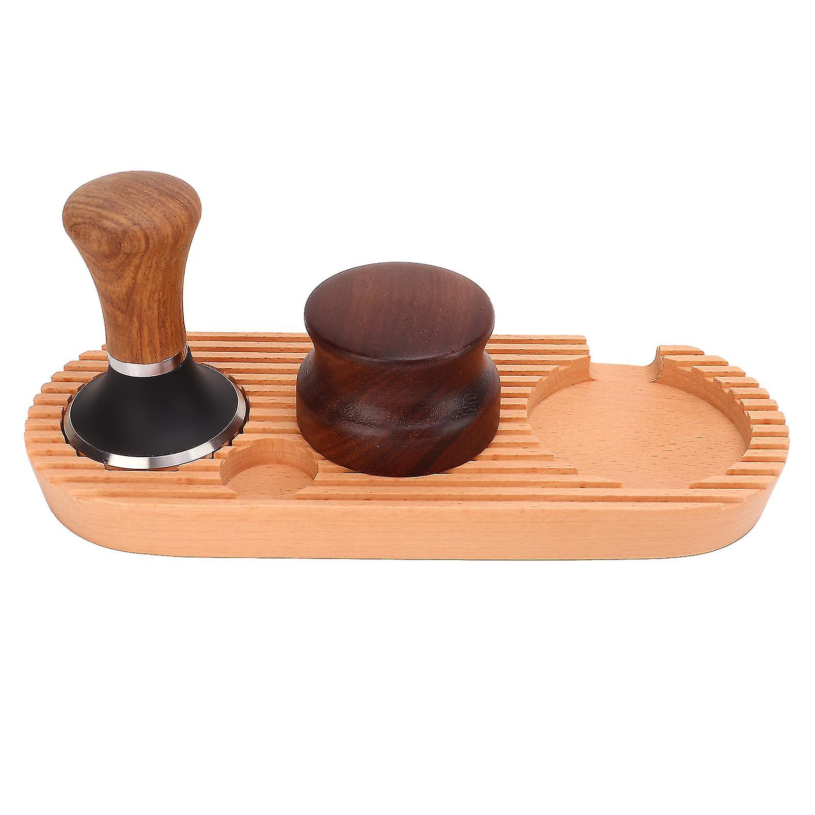 51mm Coffee Tamper Kit with Wooden Handle and Non-Slip Base