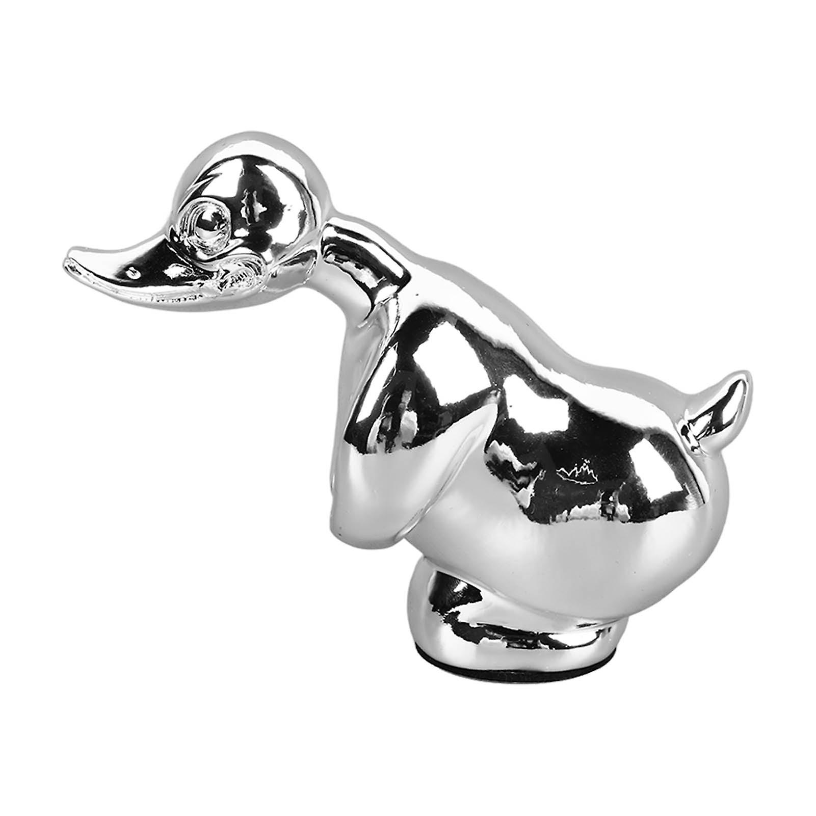 Duck Ornament Electroplating Resin Duck Sculpture Stylish Decorative Duck Figurine For Car Desk Shelf