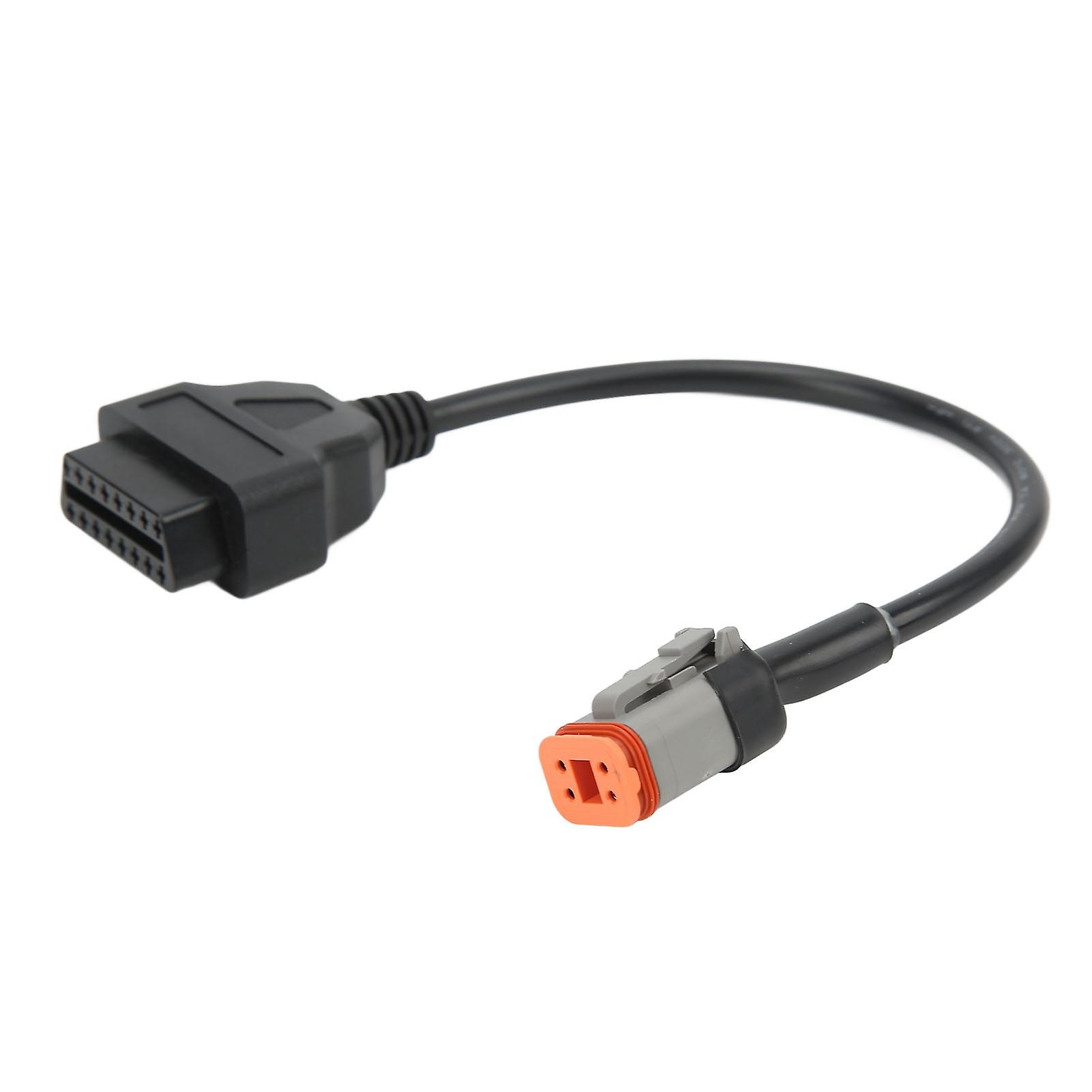 Motorcycle 4Pin to 16Pin OBD2 Diagnostic Cable Code Reader Convertor Scanner Adaptor 12‑24V
