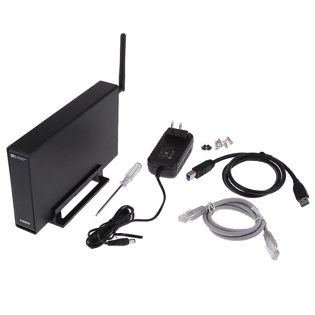 3.5'' USB 3.0 Hard Drive Case External HDD Enclosure Wireless Router US Plug