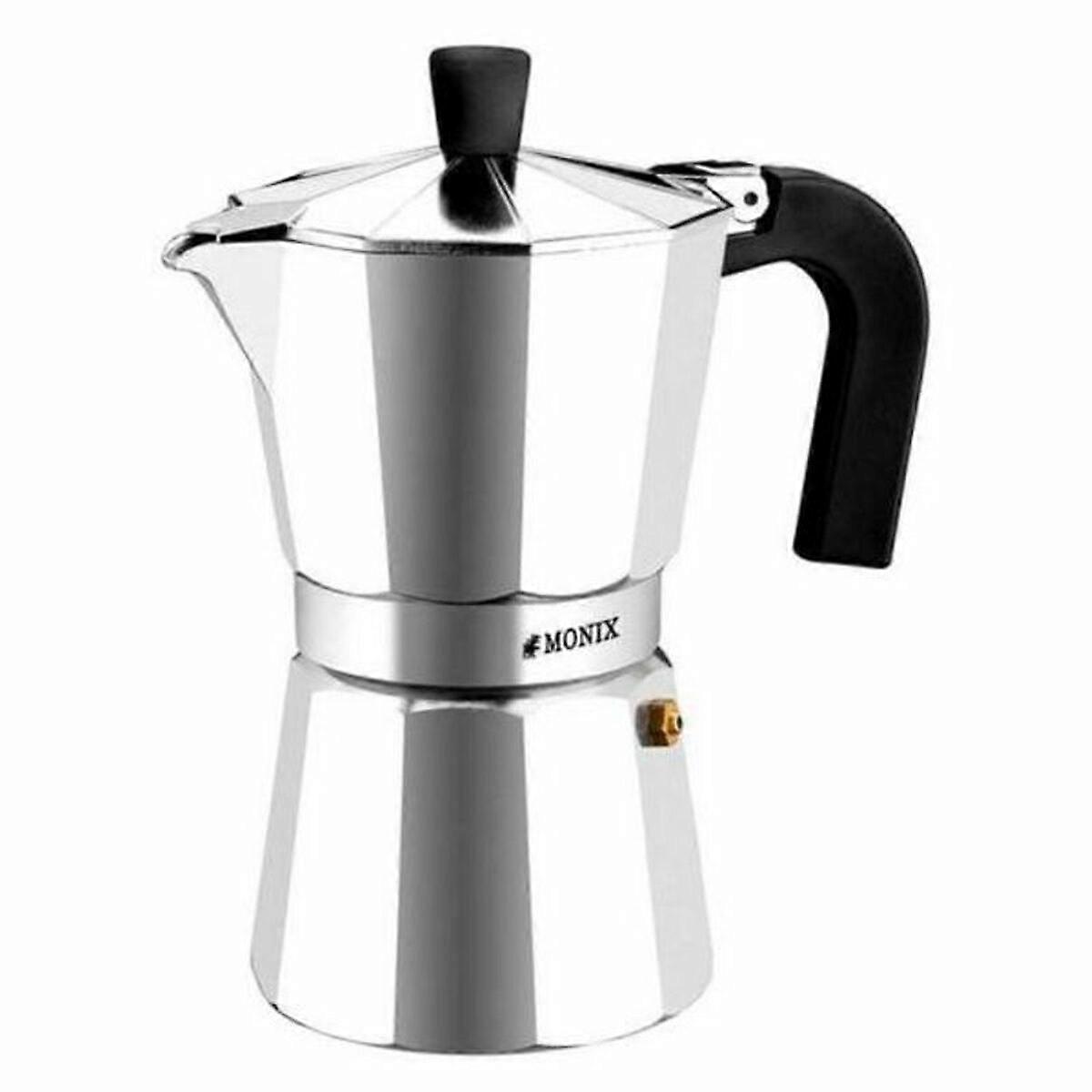 Italiensk kaffekanna Monix M620006 stål aluminium 6 koppar