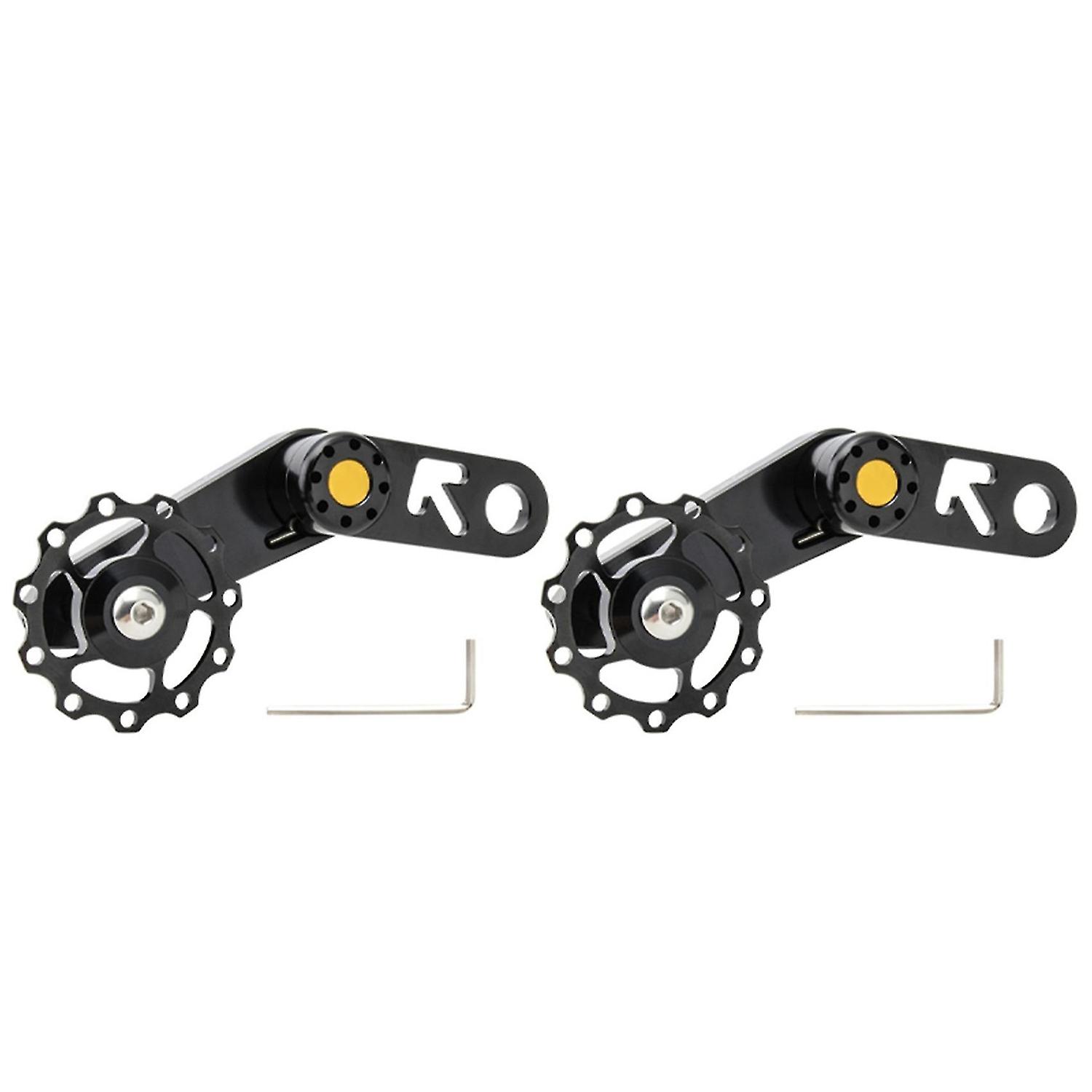 2x Folding Bike Chain Tensioner Lightweight Bicycle Guide Wheel Single Speed Rear Derailleur Chain