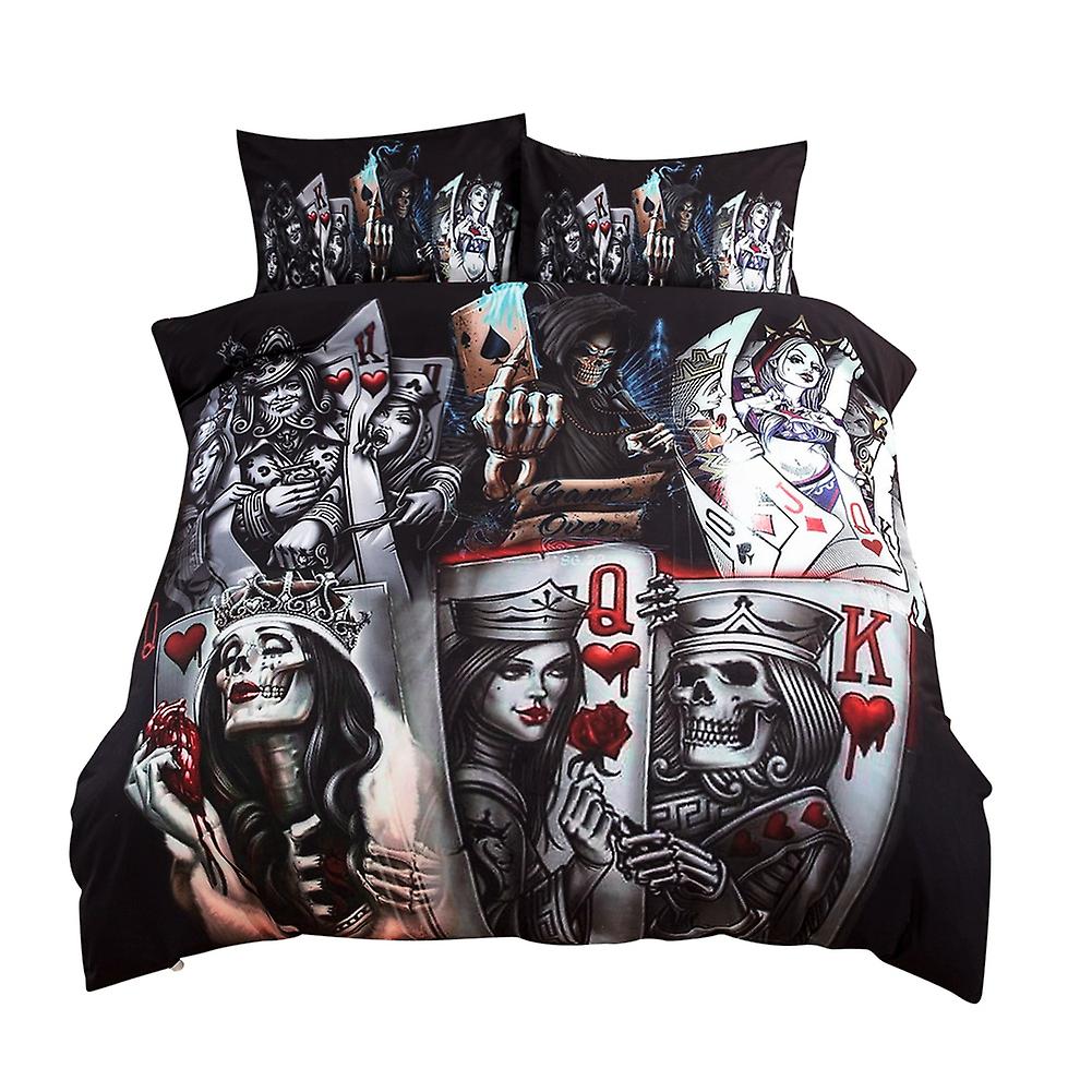 3D Pattern Polyester Breathable Comfortable Bedding Set Duvet Cover Set Pillowcase (AU Double)