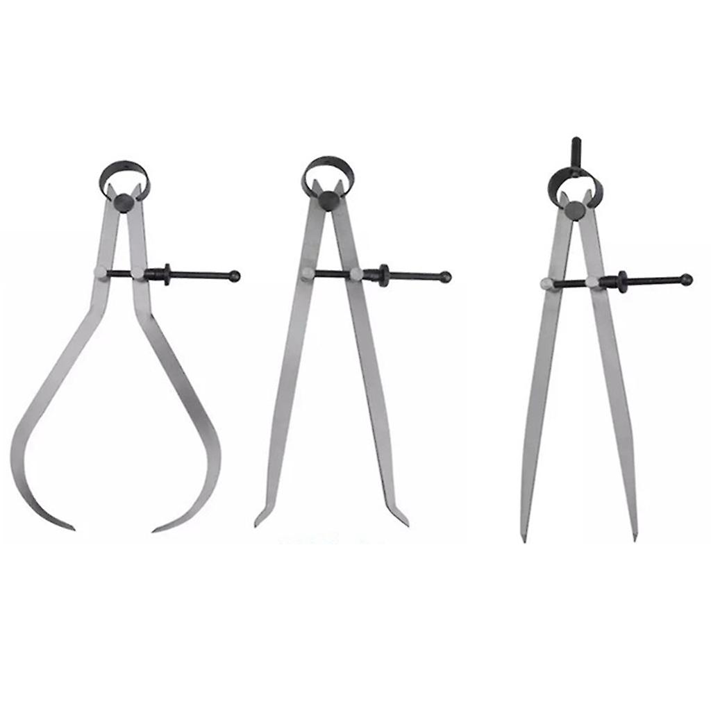 3 Piece Spring Caliper / Divider Set 8 inches Inside Spring Outside Divider