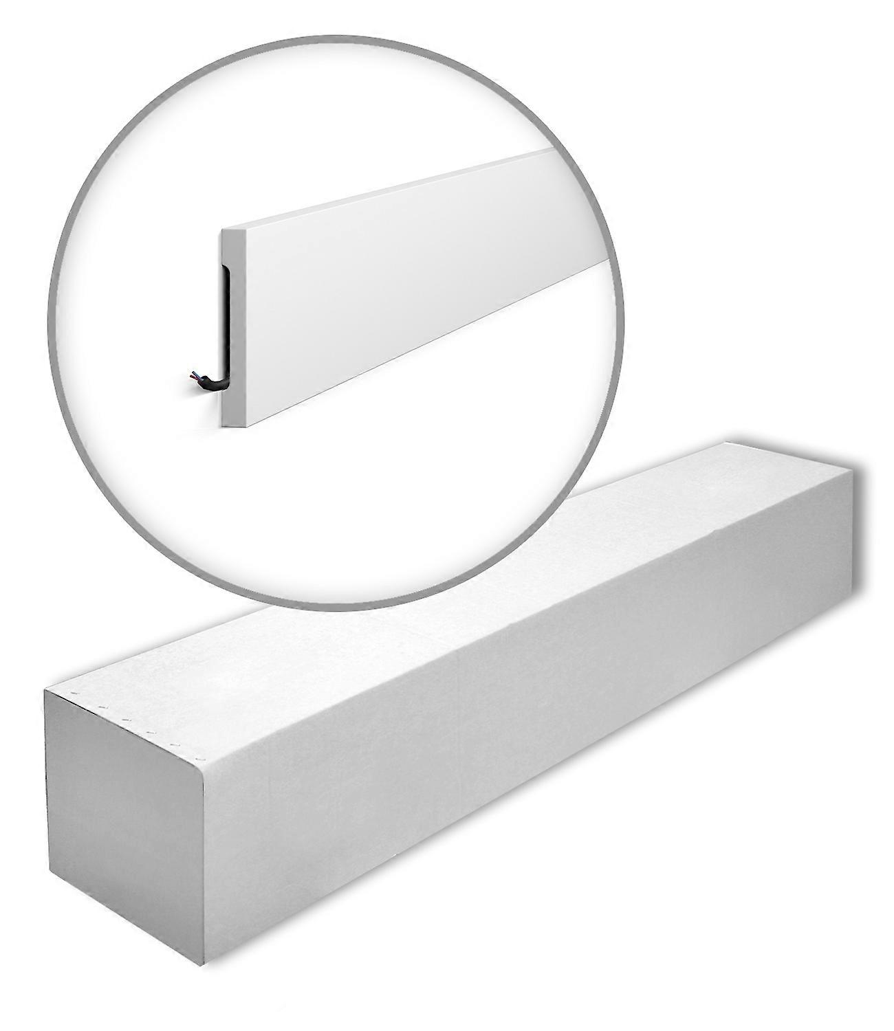NMC 13 x Panel moulding FD2S-box 26 meter WALLSTYL Extruded polystyrene (HDPS) 200 cm white pre-primed with cable recess multi purpose