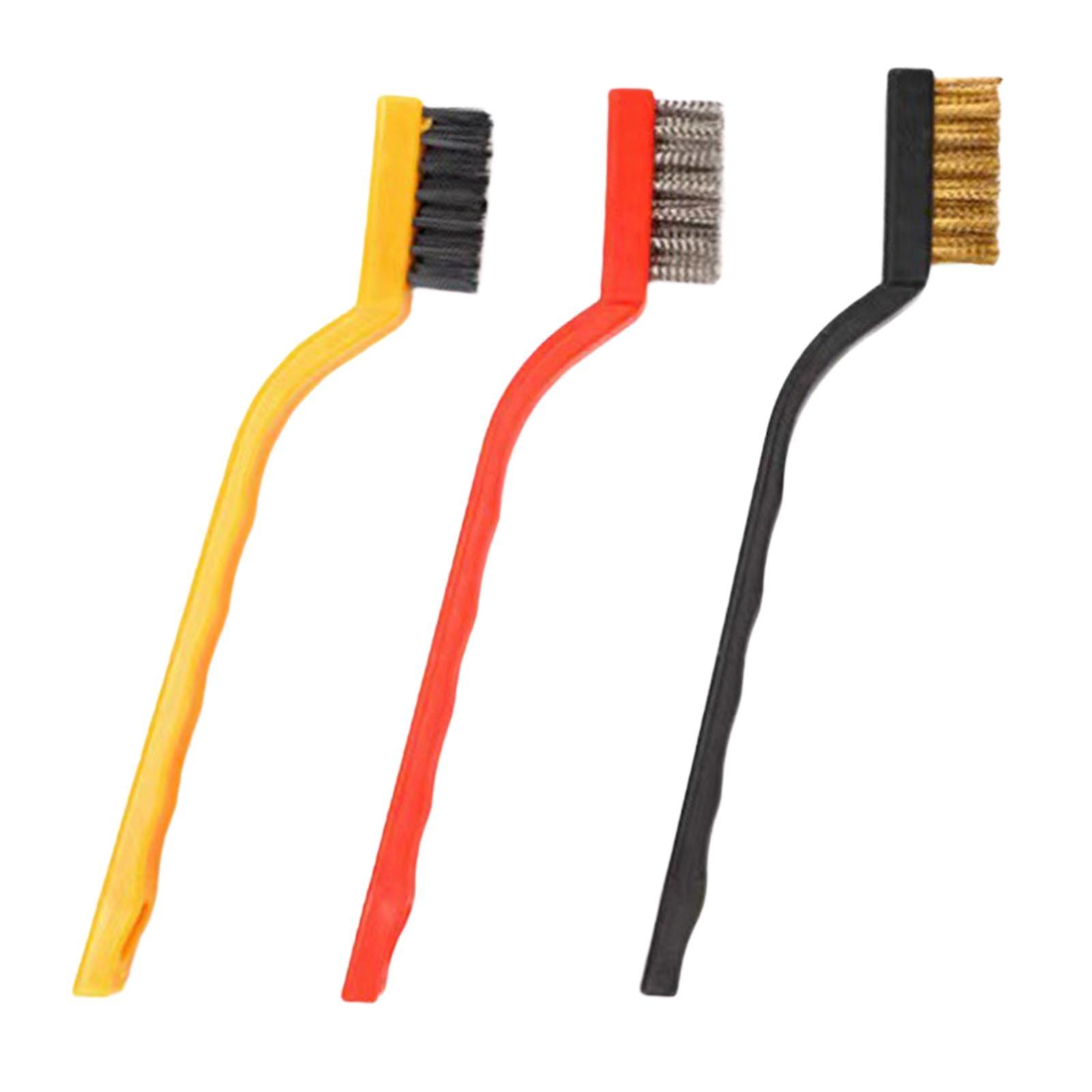 3 Pieces Wire Brush Set Scratch Brushes for Deep Cleaning Paint Remover Dirt multicolor