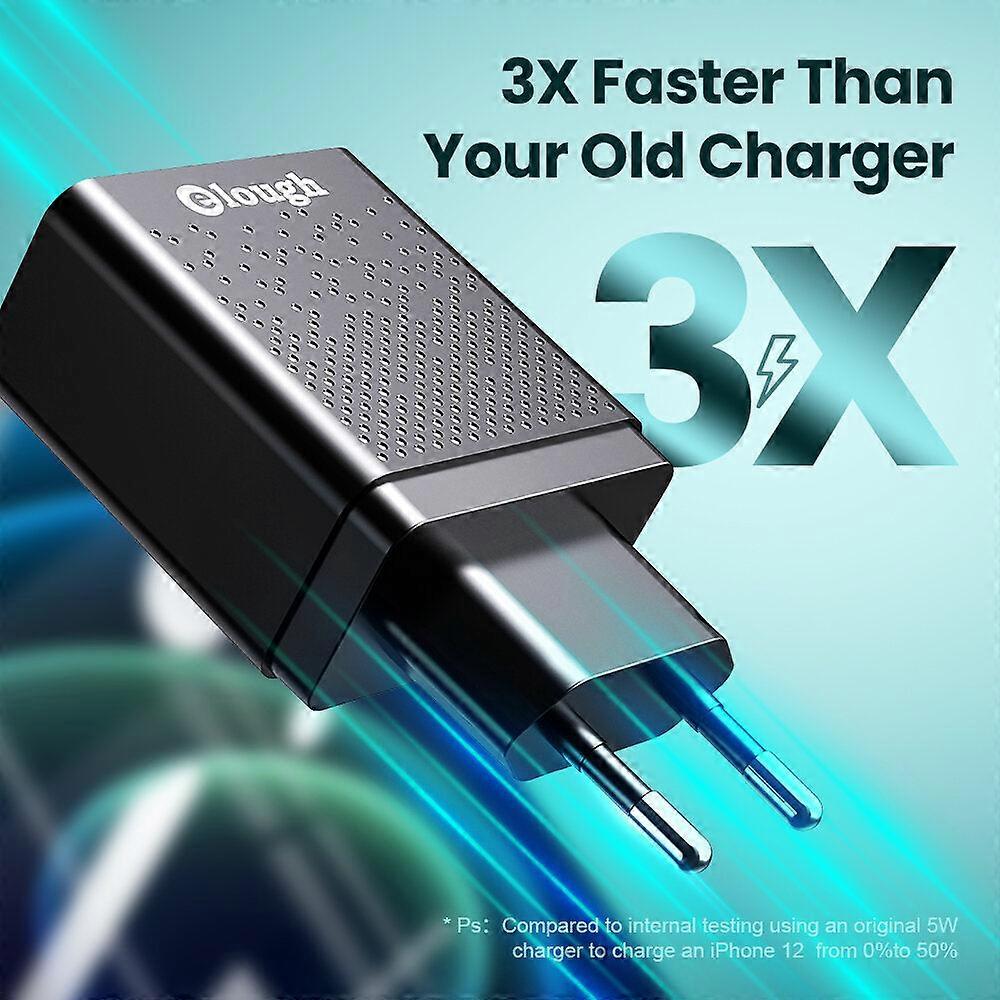 20W 4-port Usb Pd Charger Qc3.0 Pd4.0 Fast Wall Adapter Eu Plug For Iphone, Huawei, Samsung, Oppo, Redmi