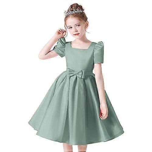 أطفال الفتيات فساتين صلبة عيد الميلاد القوس فتاة حزب الأميرة فساتين الأطفال الكرة ثوب زي