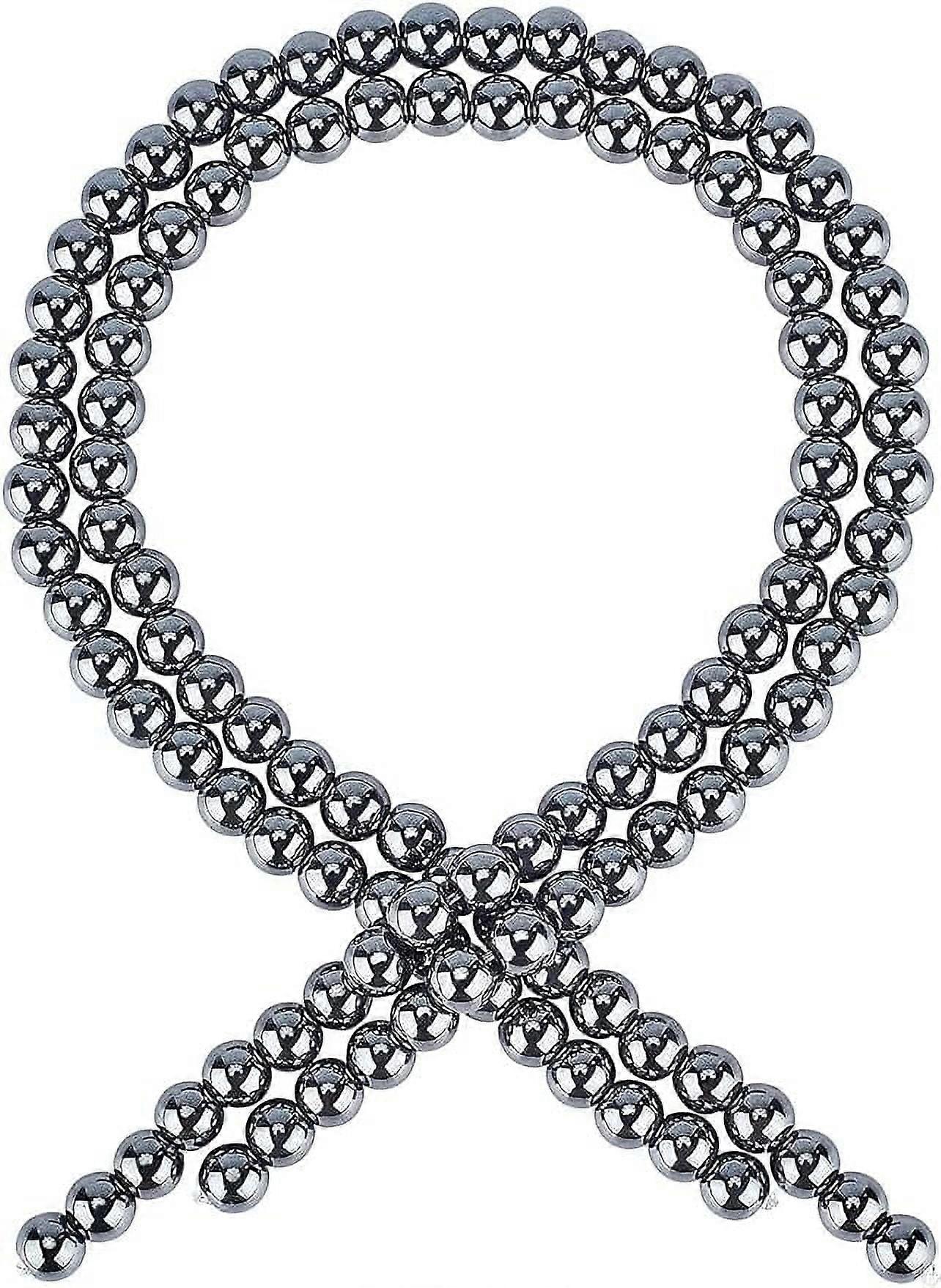 Round Non-magnetic Synthetic Hematite Beads Strands Grade AA Black