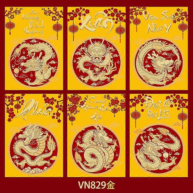 30Pcs Red Envelopes The Year of Dragon Red Packets Luck Money Envelopes New Year Red Envelopes (Random Style)