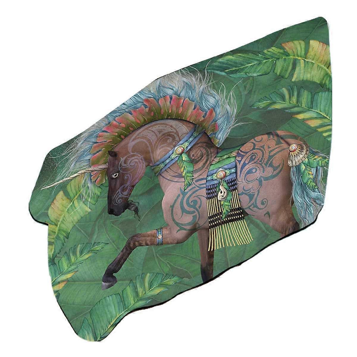 Tropical Leaf Rawiri Unicorn Microfiber Beach Towel