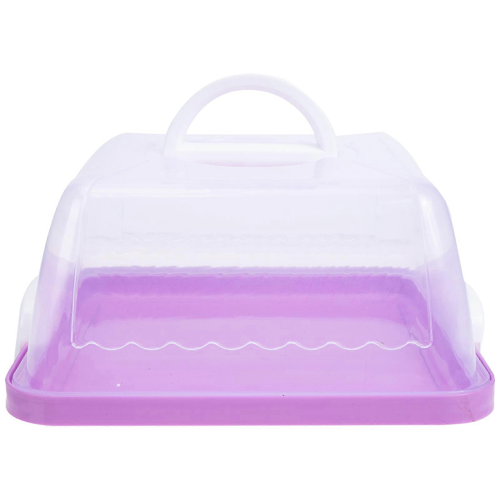 Porte-gâteau portable avec poignée Support de récipient à gâteau en plastique avec couvercle