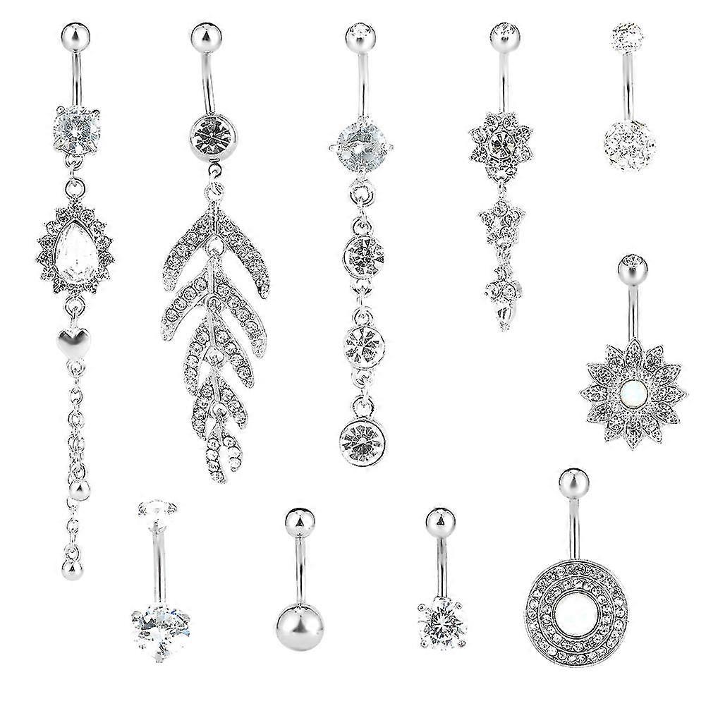 Köldök gyűrű lógó köldök piercing ékszer 10db