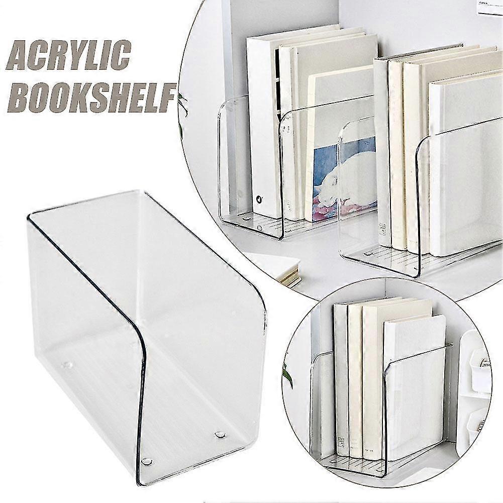 Transparent Bookends Book Document Display Stand Holder Organizer Bookend