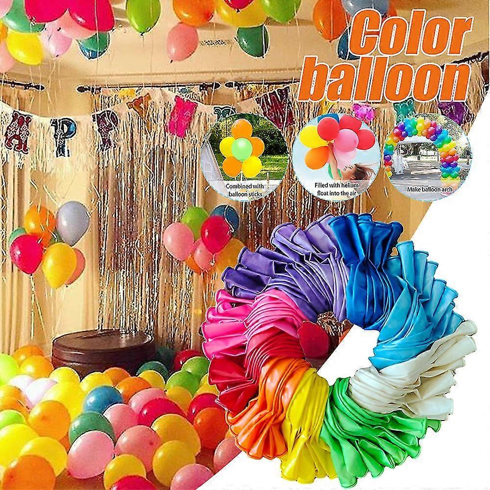 Paquete de 100 globos de látex gruesos, Rainbow colorido globo inflable de suministros de fiesta decoración para helio o uso aéreo