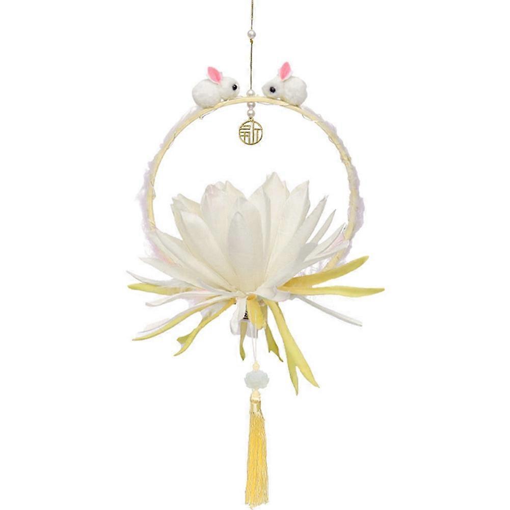 Chinese Lanterns DIY Mid-Autumn Lanterns Material Set LED Flower Lantern for Middle Autumn Festival Decor Beige