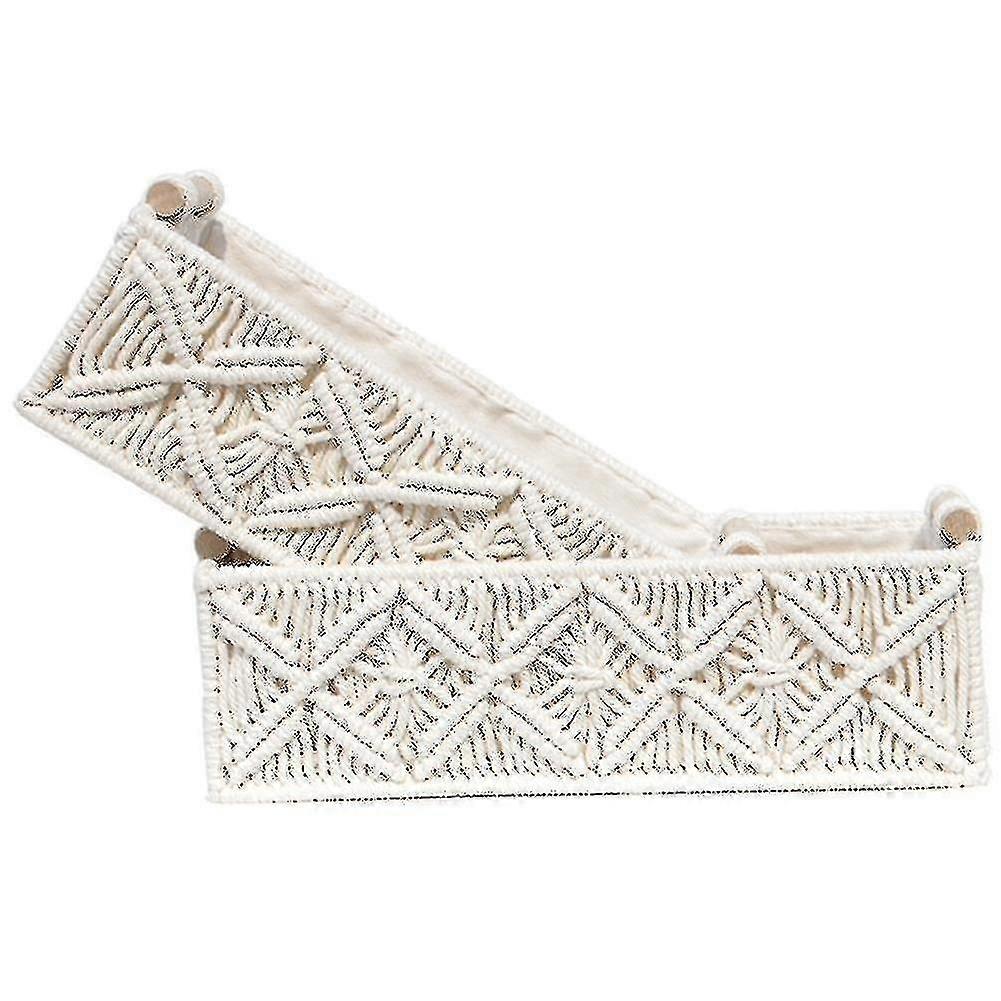 Macrame Baskets Compatible With Ornamental Baskets 2 Pieces