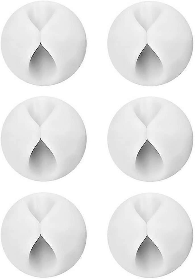 6 Pack Durable Cable Clips, Multipurpose Cable Holder for laptops, Computers etcwhite