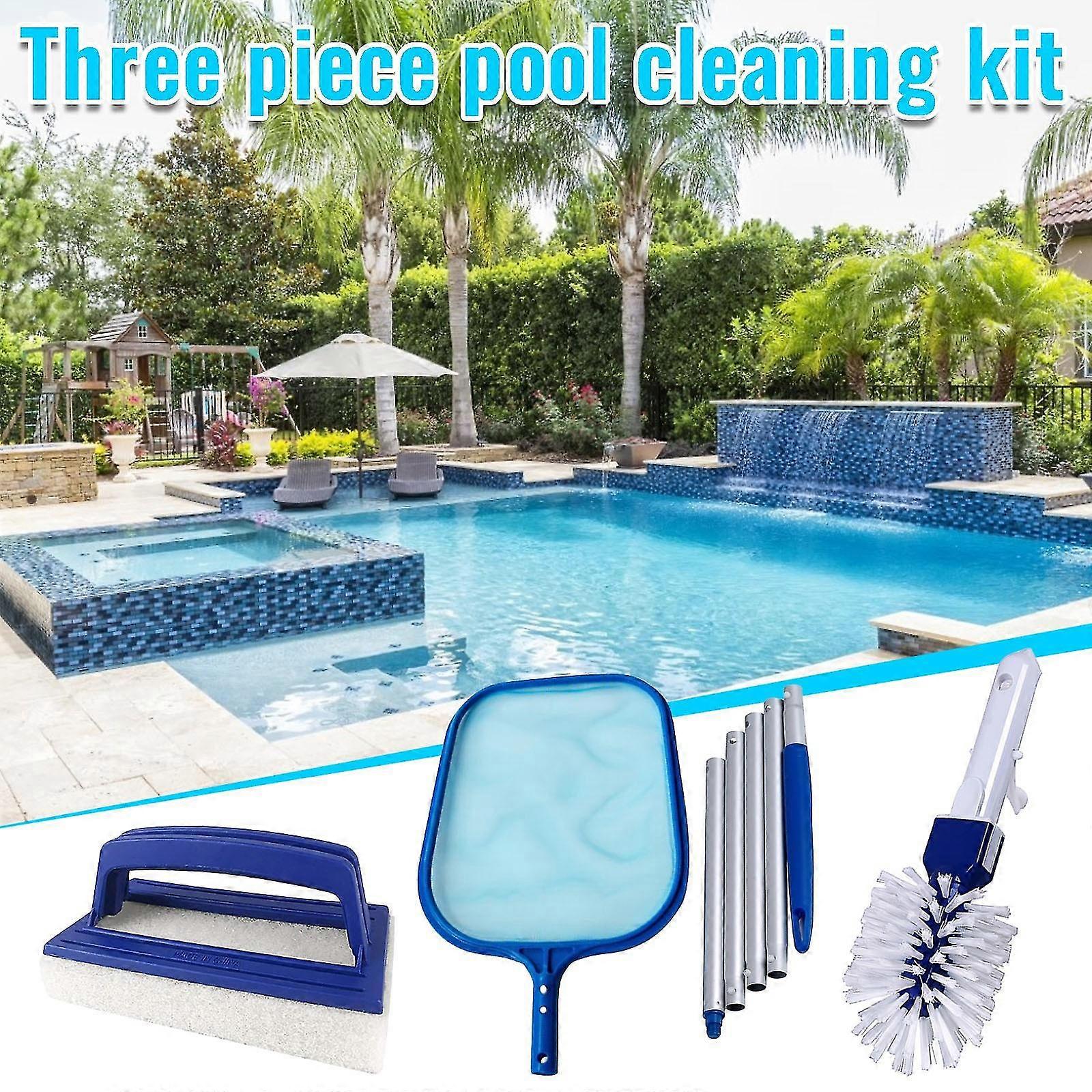 Three-Piece Swimming Pool Cleaning Net Wall Brush Bottom Brush